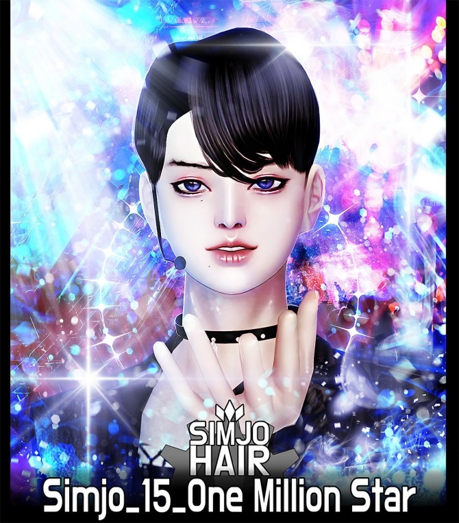 Sims 4 One Million Star hair at Kim Simjo