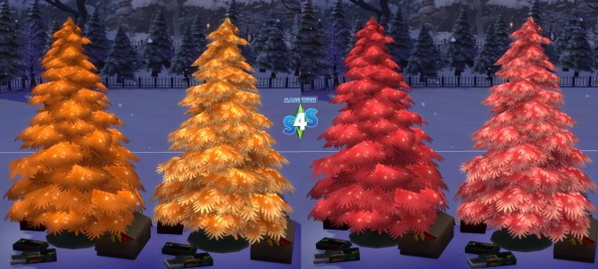 Sims 4 Delightful Evergreen Holiday Tree 15 Colours by wendy35pearly at Mod The Sims