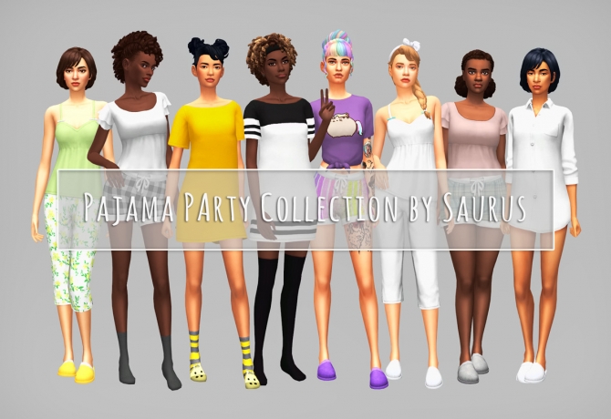 Pajama Party Collection At Saurus Sims Sims Updates