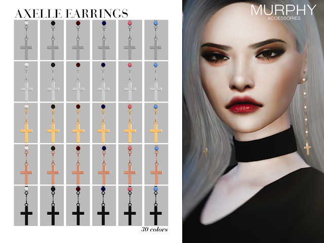 Sims 4 Axelle Earrings by Victoria Kelman at MURPHY