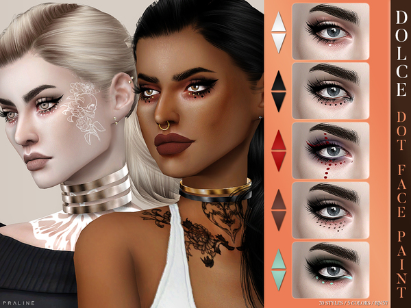 Sims 4 Dolce Dot Face Paint N57 by Pralinesims at TSR