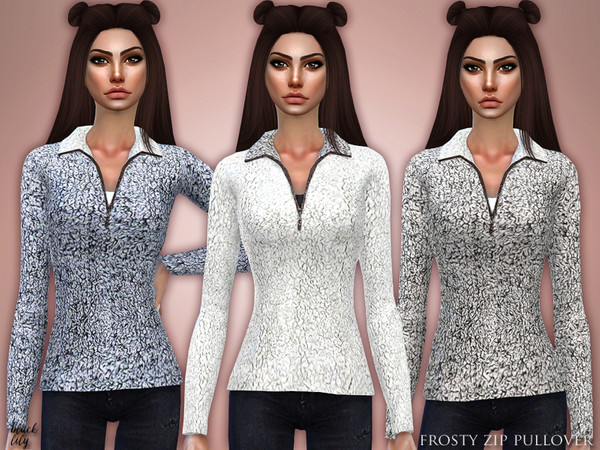 Sims 4 Frosty Zip Pullover by Black Lily at TSR