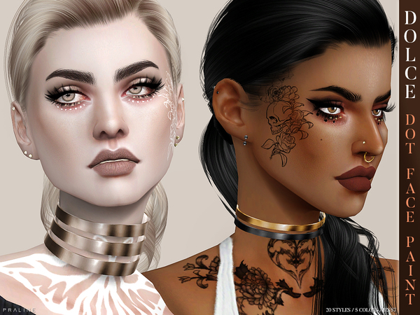 Sims 4 Dolce Dot Face Paint N57 by Pralinesims at TSR
