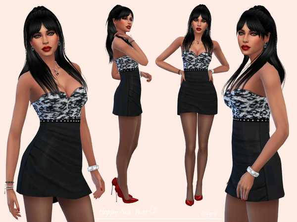 Sims 4 HappyNewYear! 2 dress by Paogae at TSR