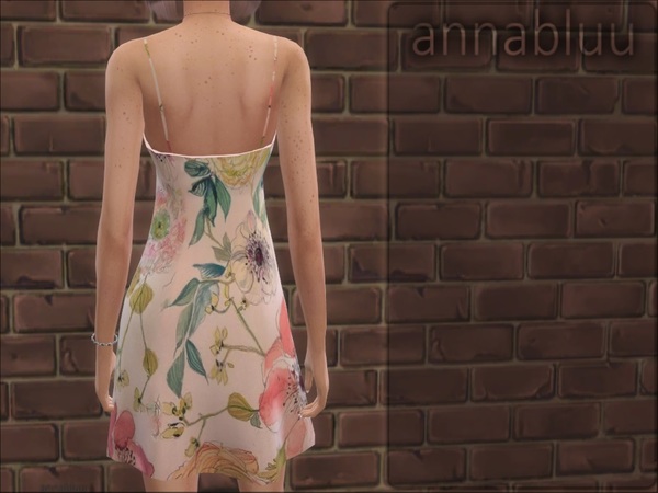 Sims 4 Elegant Floral Short Dress by Annabluu at TSR