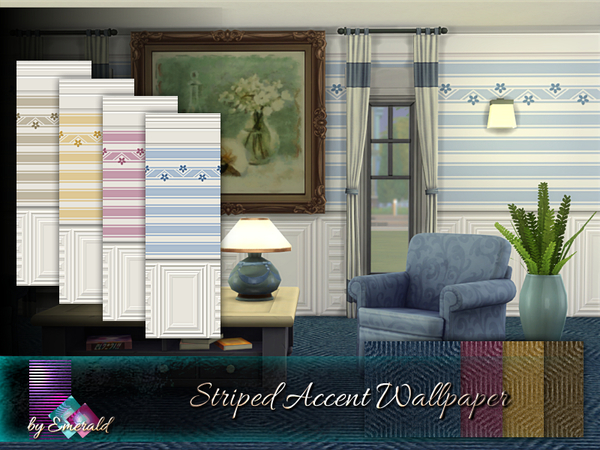 Sims 4 Striped Accent Wallpaper by emerald at TSR