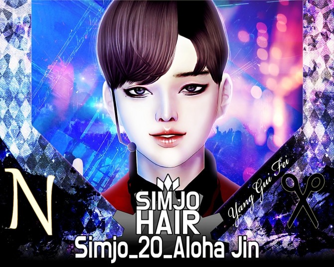 Sims 4 Aloha Jin hair 20 at Kim Simjo