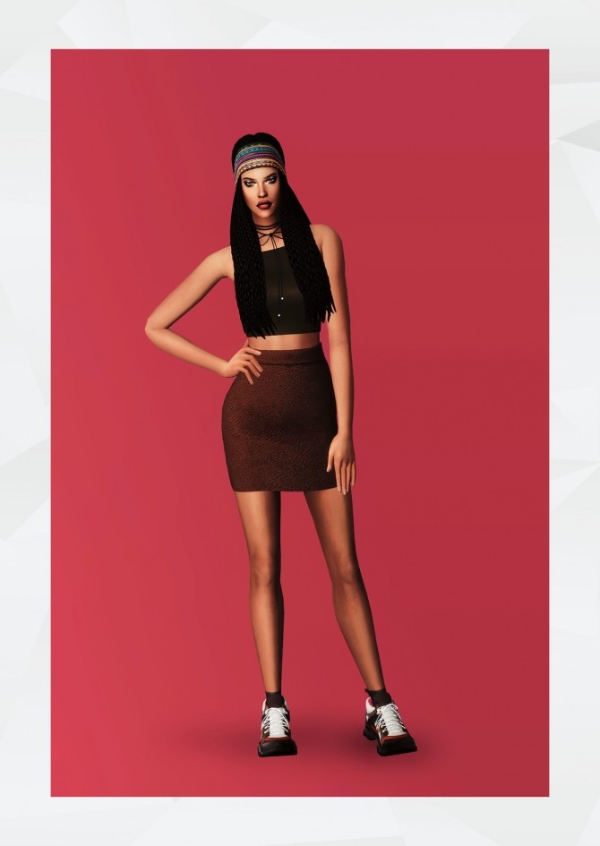 Sims 4 Leather Skirt at Gorilla