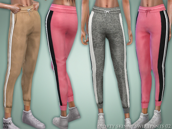 Sims 4 Sporty Skinny Sweatpants 02 by Black Lily at TSR