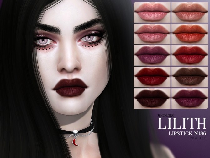 Sims 4 Lilith Lipstick N186 by Pralinesims at TSR