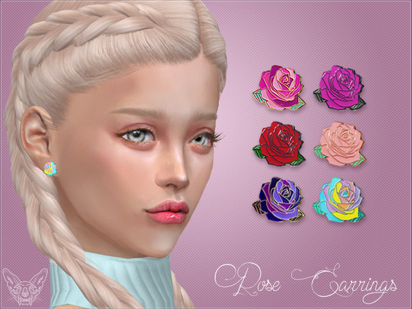 Sims 4 Rose Studs by feyona at TSR