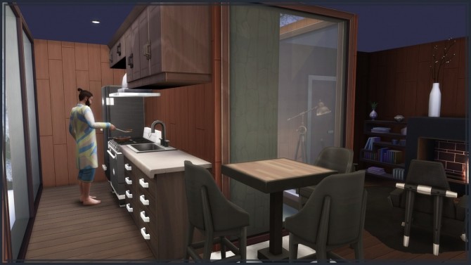 Sims 4 Tiny Modern Log Cabin at GravySims