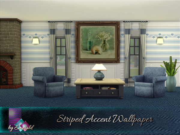 Sims 4 Striped Accent Wallpaper by emerald at TSR