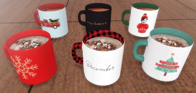 Sims 4 Christmas Mugs   Hot Chocolate at Descargas Sims