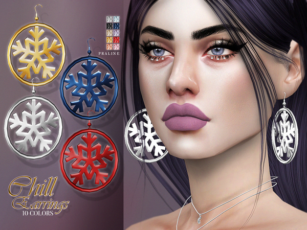Sims 4 Chill Hoop Earrings by Pralinesims at TSR