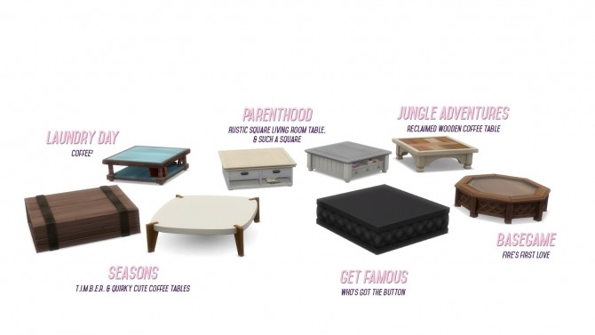 Sims 4 Shrunken Square Coffee Tables Resized at Simsational Designs