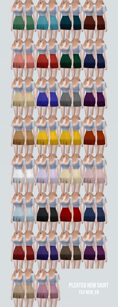 Sims 4 Pleated Hem Mini Skirt at NEWEN