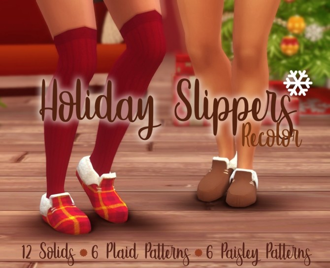 Sims 4 Holiday Slippers Recolor at Miss Ruby Bird