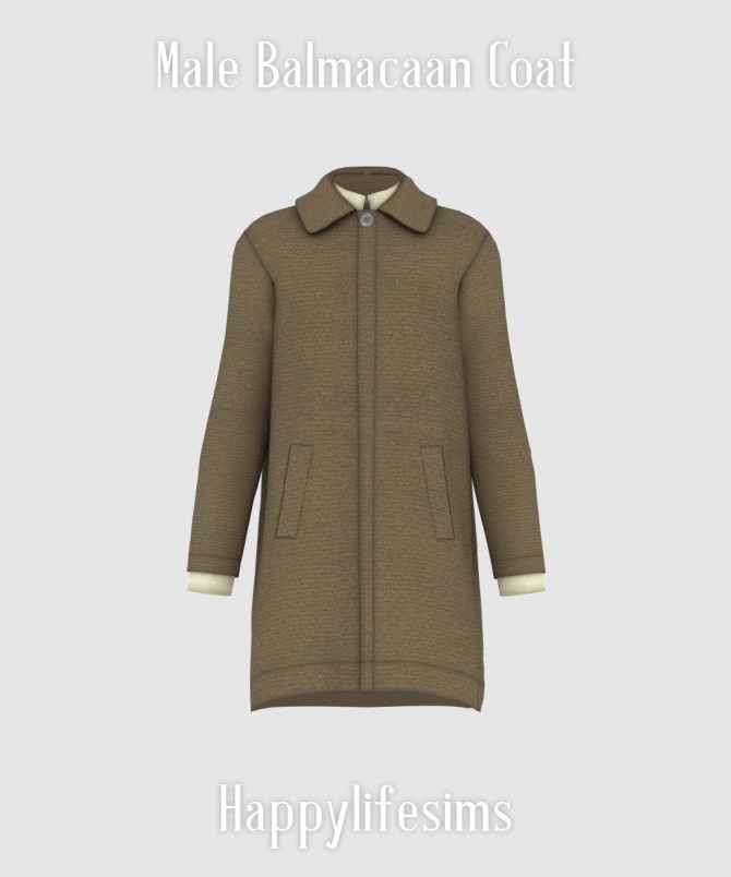 Sims 4 Male Balmacaan Coat at Happy Life Sims