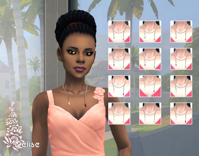 Sims 4 Bi Fe necklace by Delise at Sims Artists