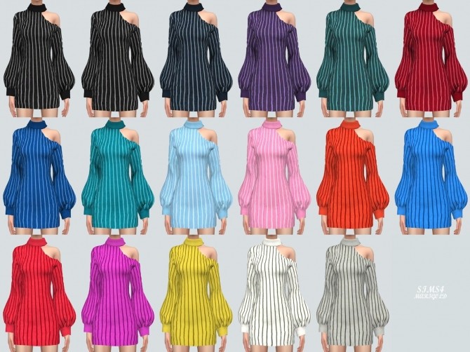 Sims 4 Collarbone Mini Dress at Marigold