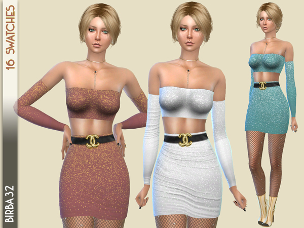 Sims 4 Sparkly Dress Dec18 by Birba32 at TSR