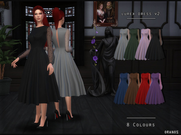 Sims 4 Lurex Dress V2 by OranosTR at TSR