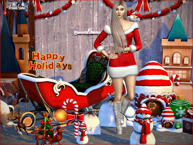 Sims 4 Christmas Decor & Functional Chairs (12 Items) at Jenni Sims