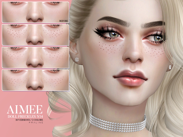 Sims 4 Aimee Doll Freckles N14 by Pralinesims at TSR