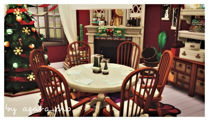 Sims 4 Xsmas Night living/dining room at Agathea k