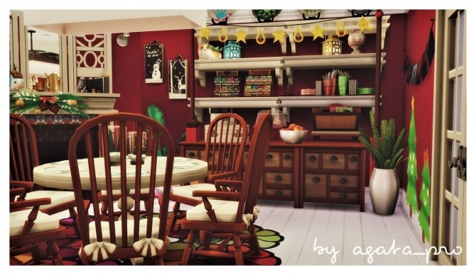 Sims 4 Xsmas Night living/dining room at Agathea k