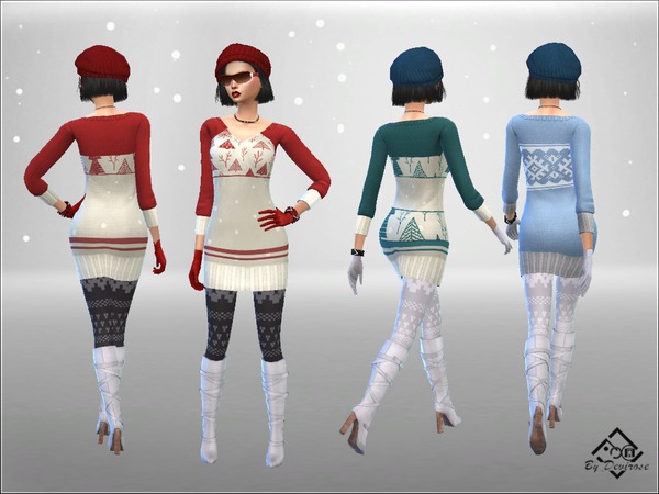 Sims 4 Snow Time Maxi Pullover by Devirose at TSR
