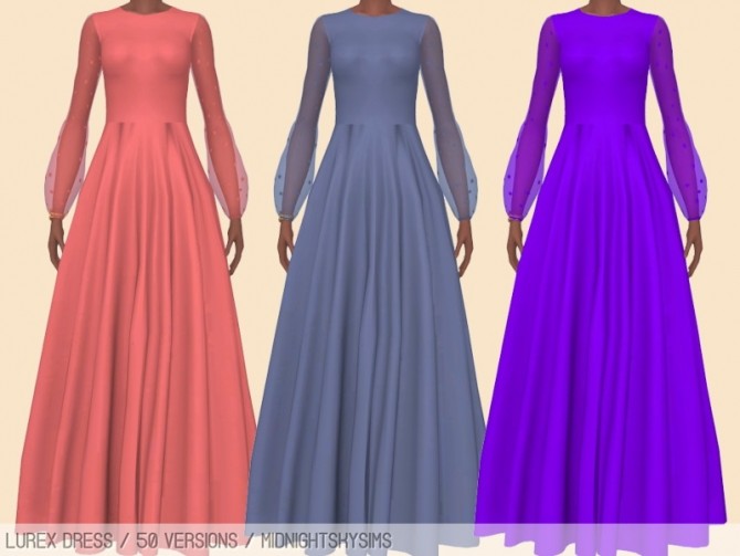 Sims 4 Lurex dress at Midnightskysims