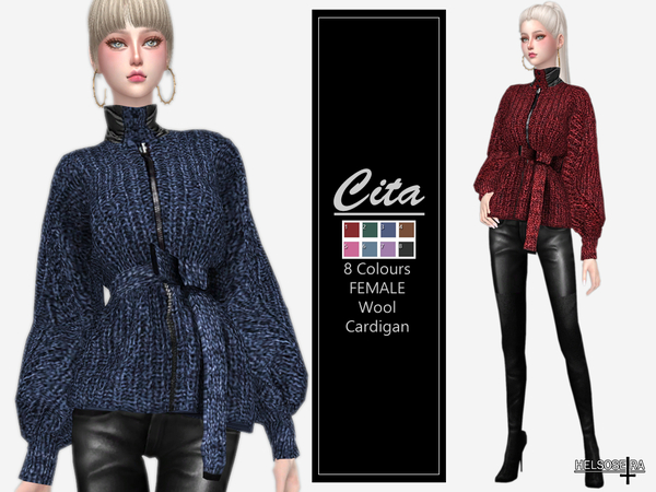 Sims 4 CITA Wool Cardigan /Jacket by Helsoseira at TSR