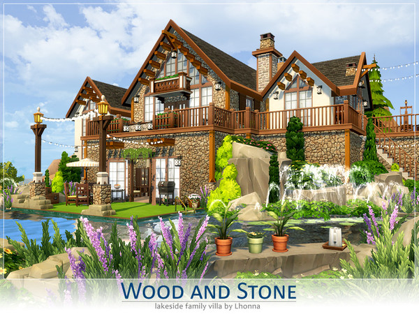 Sims 4 Wood and Stone family villa by Lhonna at TSR