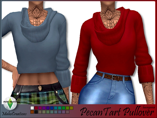 Sims 4 Pecan Tart Pullover by MahoCreations at TSR