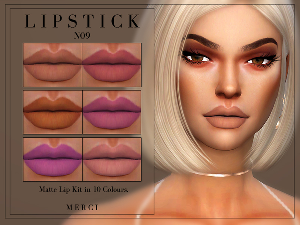 Sims 4 Lipstick N09 by Merci at TSR