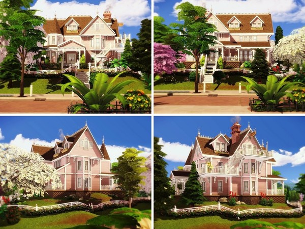 Sims 4 Pink Palace by MychQQQ at TSR