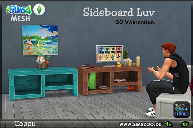 Sims 4 Sideboard Luv by Cappu at Blacky’s Sims Zoo