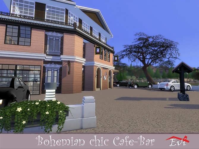 Sims 4 Bohemian chic Cafe Bar by evi at TSR