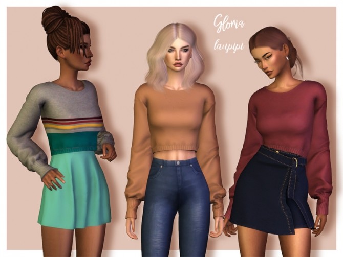 Sims 4 Daniela   New cropped sweater by laupipi at TSR