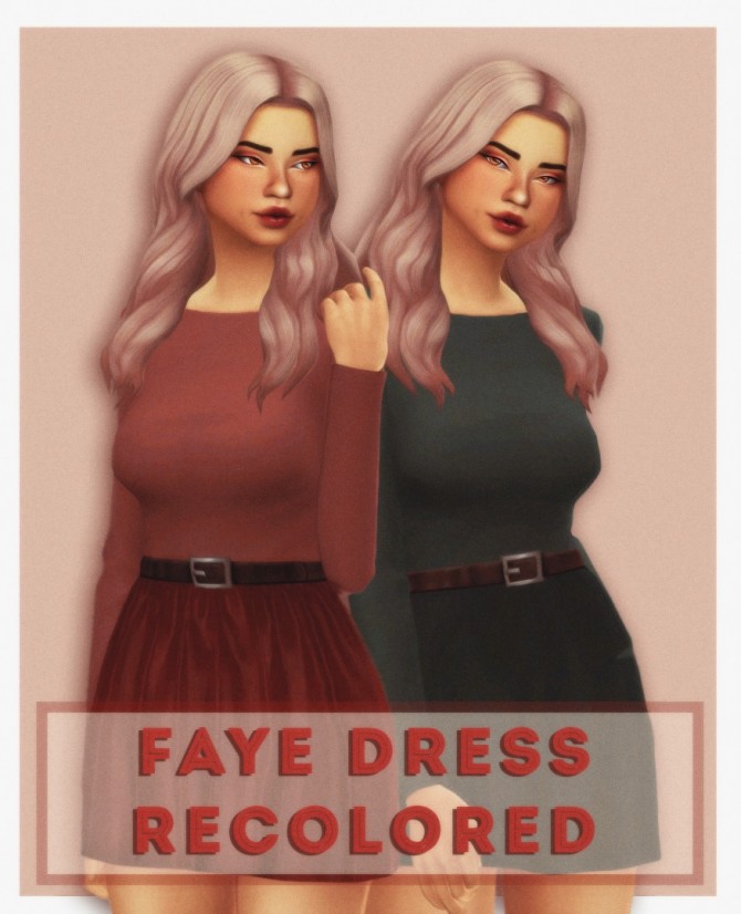 Sims 4 Cowconuts faye dress recolours at cowplant pizza