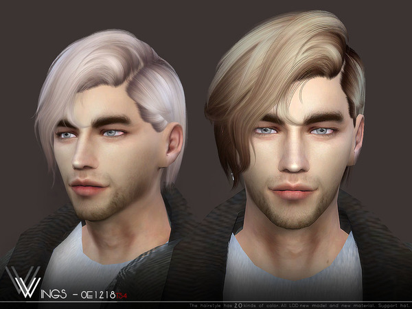 Sims 4 WINGS OE1218 hair by wingssims at TSR