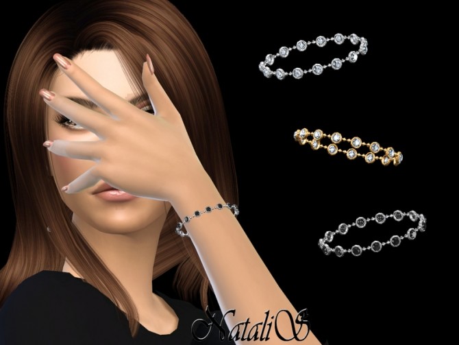 Sims 4 Round crystals bracelet by NataliS at TSR