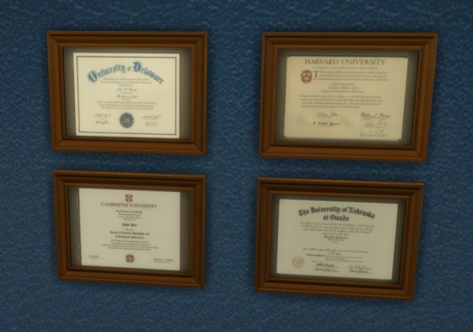 Sims 4 Real University Diplomas by aldavor at Mod The Sims