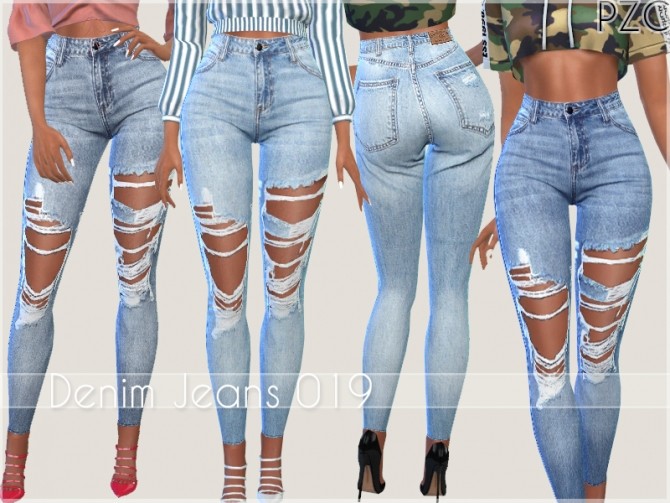 Sims 4 Denim Jeans 019 by Pinkzombiecupcakes at TSR