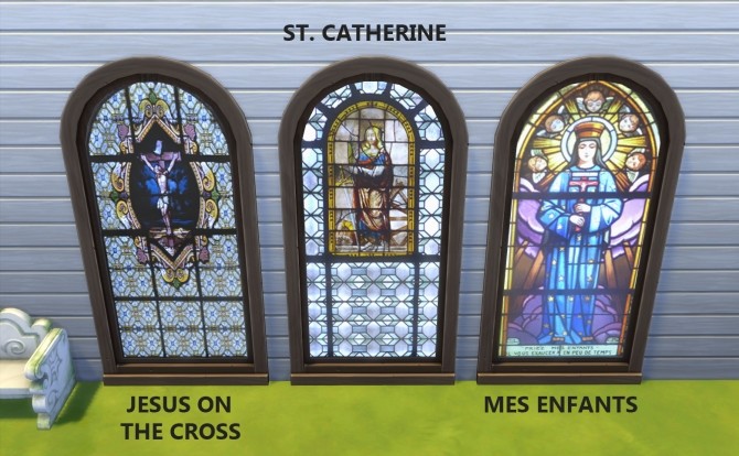 Sims 4 Stained Glass Windows Religious Theme by Simmiller at Mod The Sims