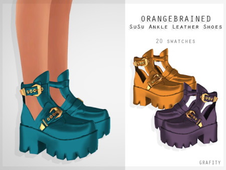 ORANGEBRAINED SUSU ANKLE LEATHER SHOES at Grafity-cc