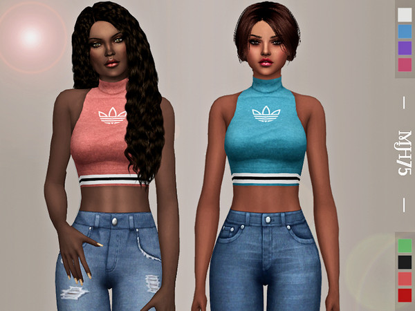 Sims 4 Fitness Goals 2 halter sport tops by Margeh 75 at TSR
