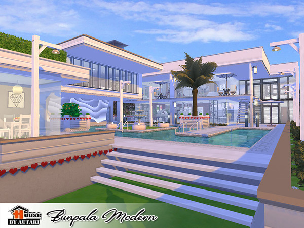Sims 4 Bunpala Modern house by autaki at TSR